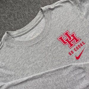 Houston Cougars UH Nike Dri-Fit Long Sleeve Shirt Men's Gray Go Coogs!